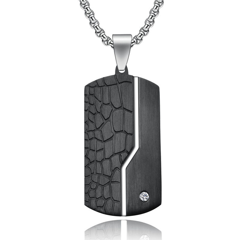Square Religious Cross Pendant Necklace for Men , Stainless Steel Christian Jewelry