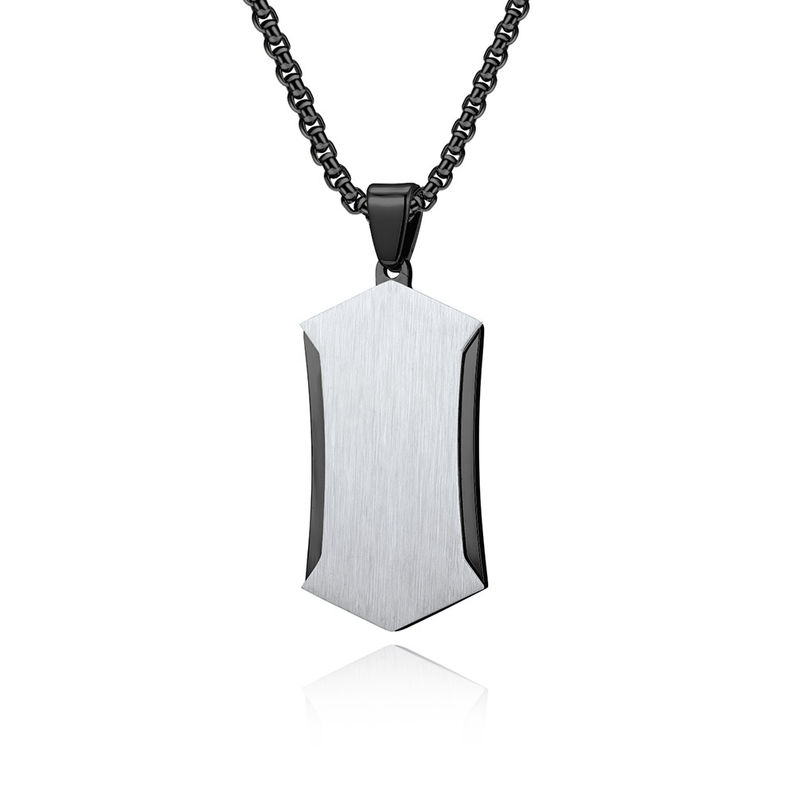 Stainless Steel Cross Pendant Necklace Christian Jewelry Satin Square Religious Cross Engraved Necklace For Men