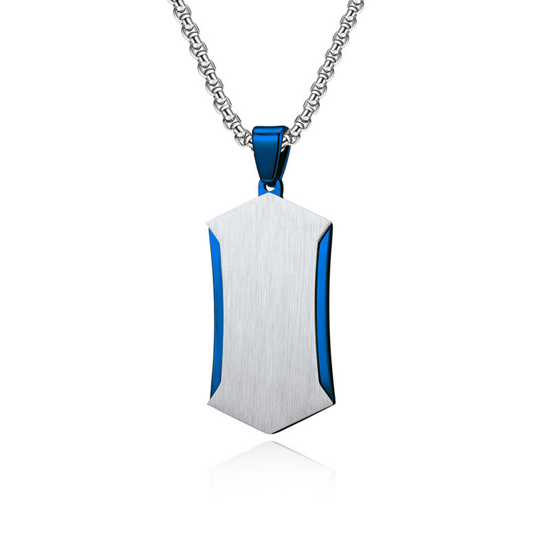 Stainless Steel Cross Pendant Necklace Christian Jewelry Satin Square Religious Cross Engraved Necklace For Men