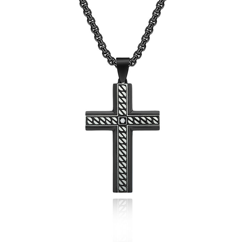 Custom Logo Cross Pendant Necklace in Stainless Steel Gold Plated for Christian Religious Jewelry