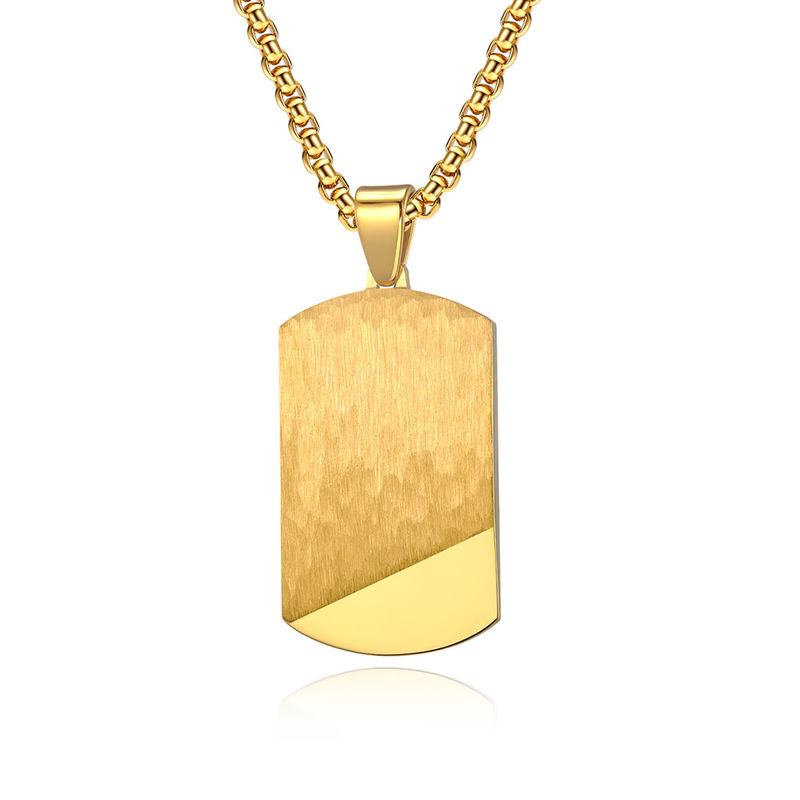Satin and Polished Square Religious Necklace Men's Cross Stainless Steel Christian Jewelry for Anniversary Occasion