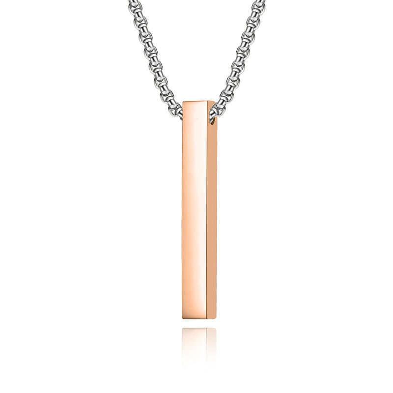 Fashion Jewelry Men's Cuboid Stainless Steel Necklace Stainless Steel Cross Pendant Chain Necklace for Men Women 22-24 Inches