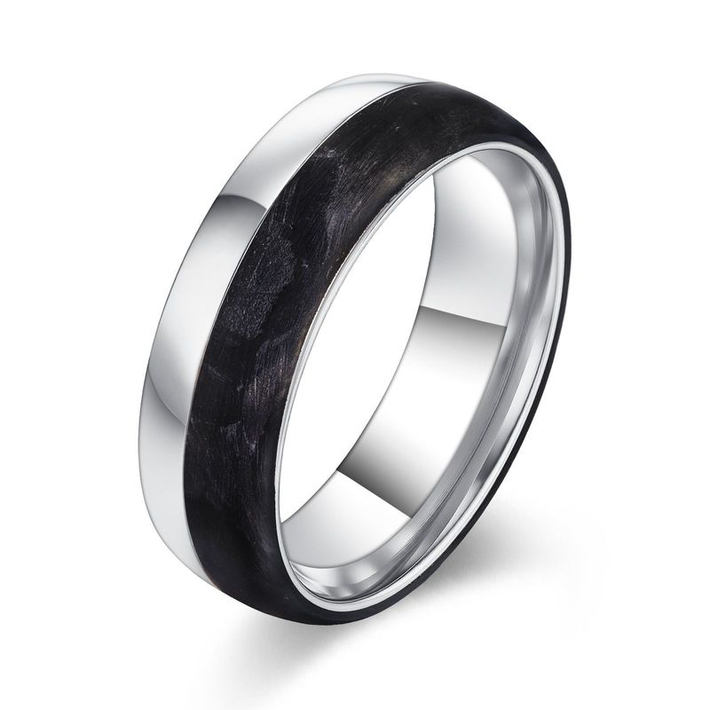 2025 New Arrival Plated Gold and Rose Gold Forged Carbon Fiber Wedding Bands Mens bands