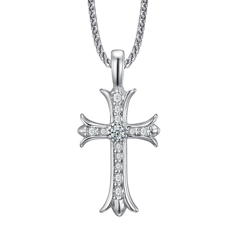 With  Diamond Metal Prayer Choker for Men Stainless Steel Link Chain Necklaces Fine Jewelry Anniversary Occasion