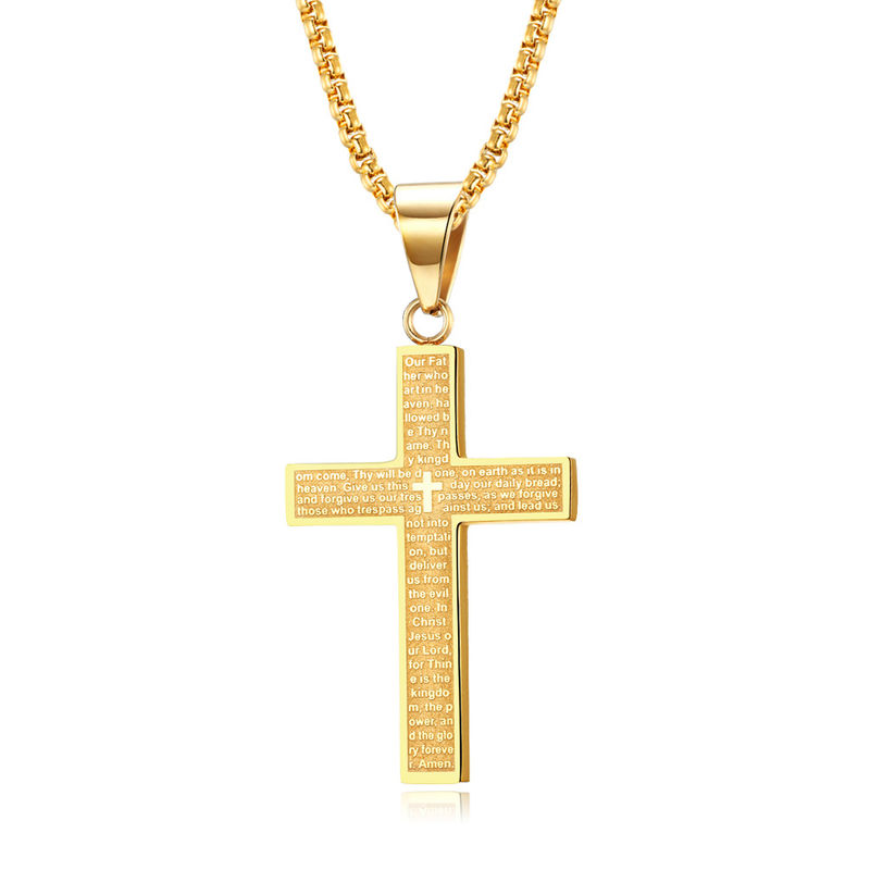 45cm and High Polished Stainless Steel Metal Prayer Choker for Men Stainless Steel Link Chain Necklaces Fine Jewelry Anniversary Occasion