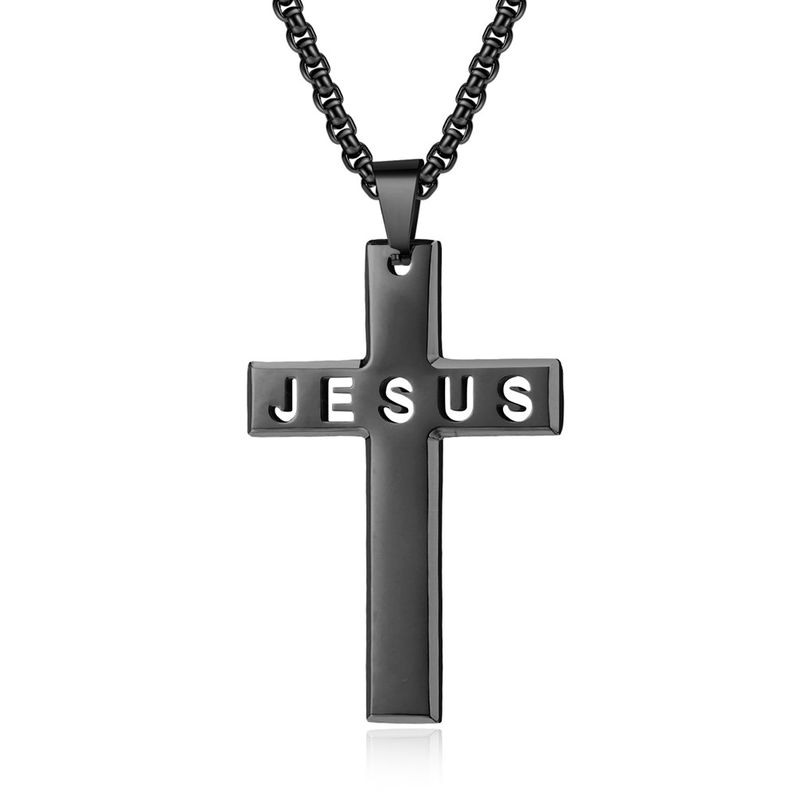 Fine Steel High Polished Jesus Metal Prayer Choker for Men Stainless Steel Link Chain Necklaces Fine Jewelry Anniversary Occasion