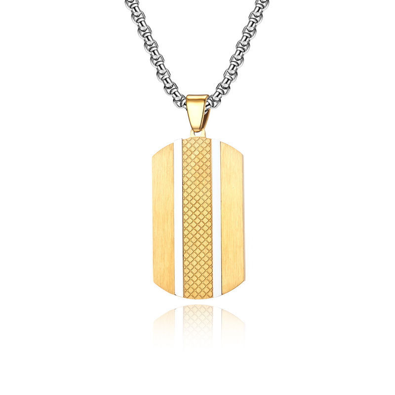 Satin and Polished Square Religious Necklace Men's Cross Stainless Steel Christian Jewelry for Anniversary Occasion