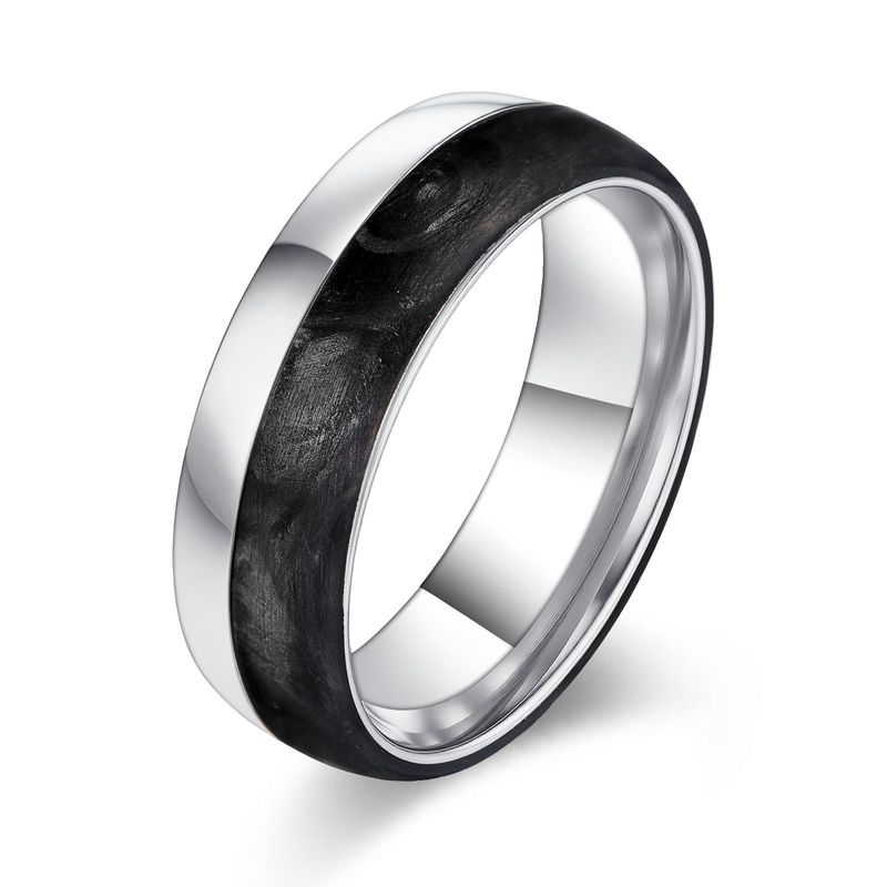 2025 New Arrival Plated Gold and Rose Gold Forged Carbon Fiber Wedding Bands Mens bands