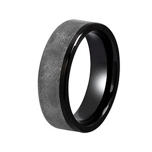 Fashion Trendy Blank Stainless Steel Ring 8mm Width Jewelry Ring Full Size For Men