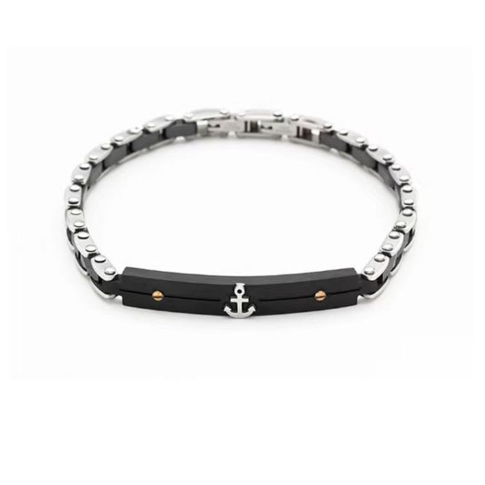 Mens Black Hip Hop Stainless Steel Bracelet For Men With High End And Special Design