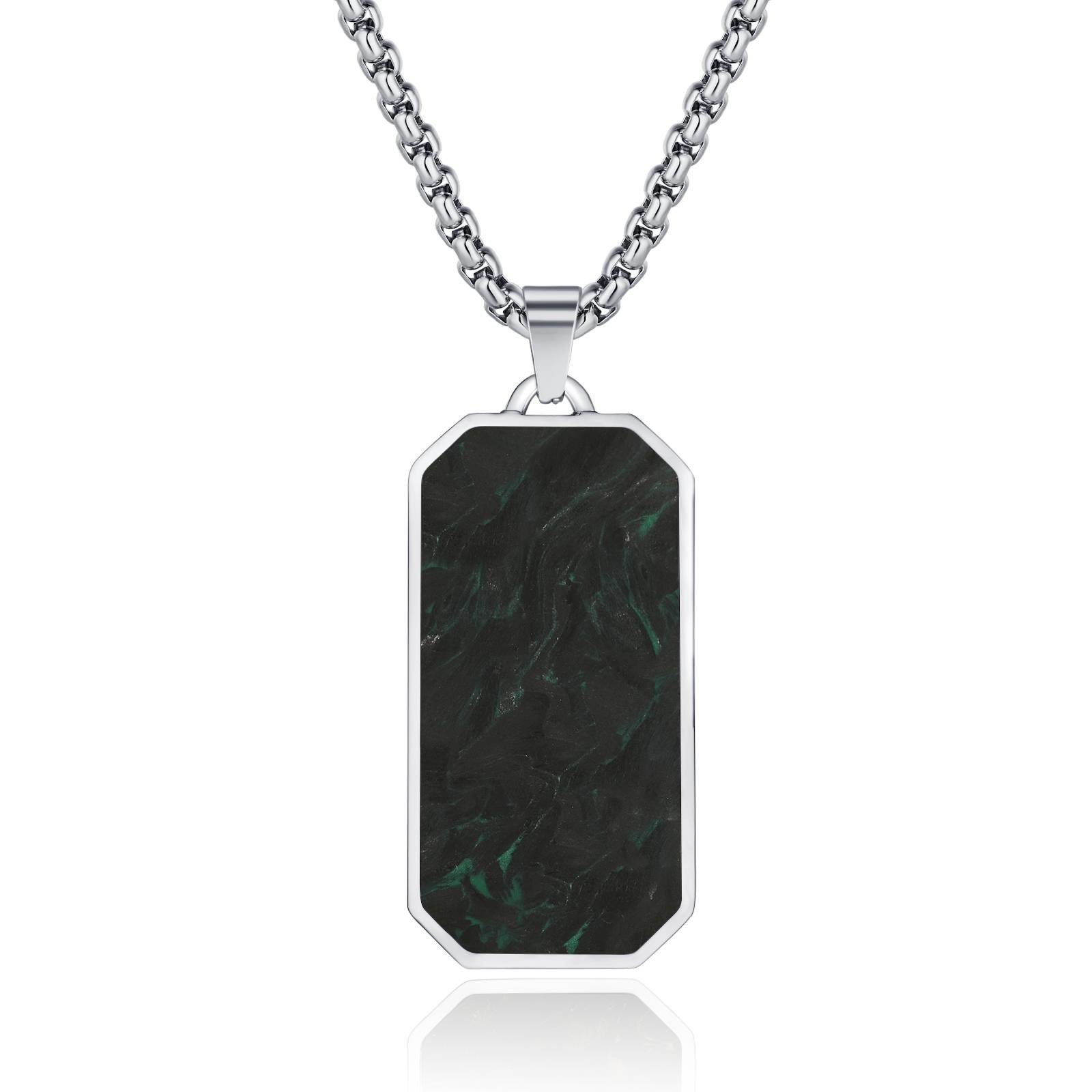 Fashionable Forged Carbon Fiber Pendant Men's Forged Carbon Fiber Chain Necklace Customized