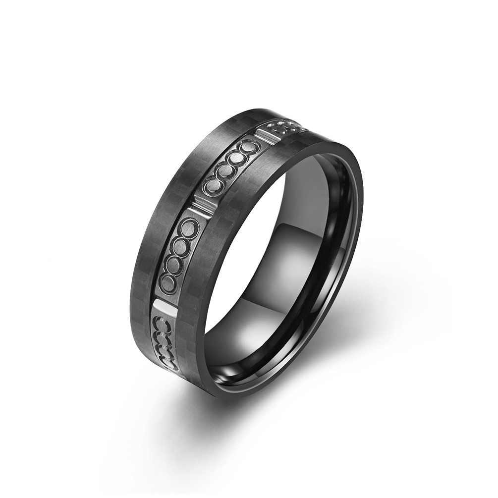 Carbon Fiber Plain Stainless Steel Rings For Men Customized Size