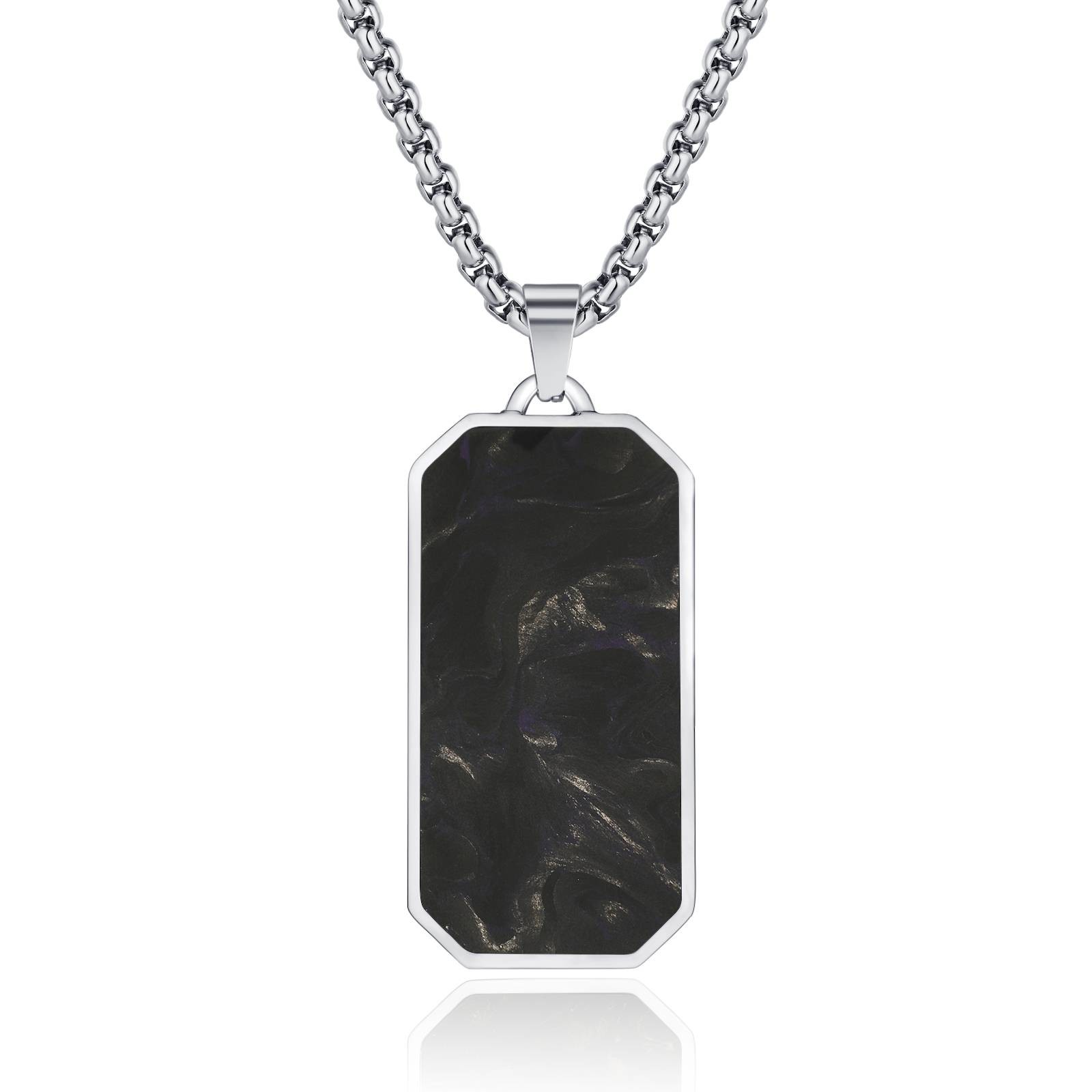Men's Forged Carbon Fiber Necklace Jewelry 21 - 24 Inch Anniversary Gift Pendant