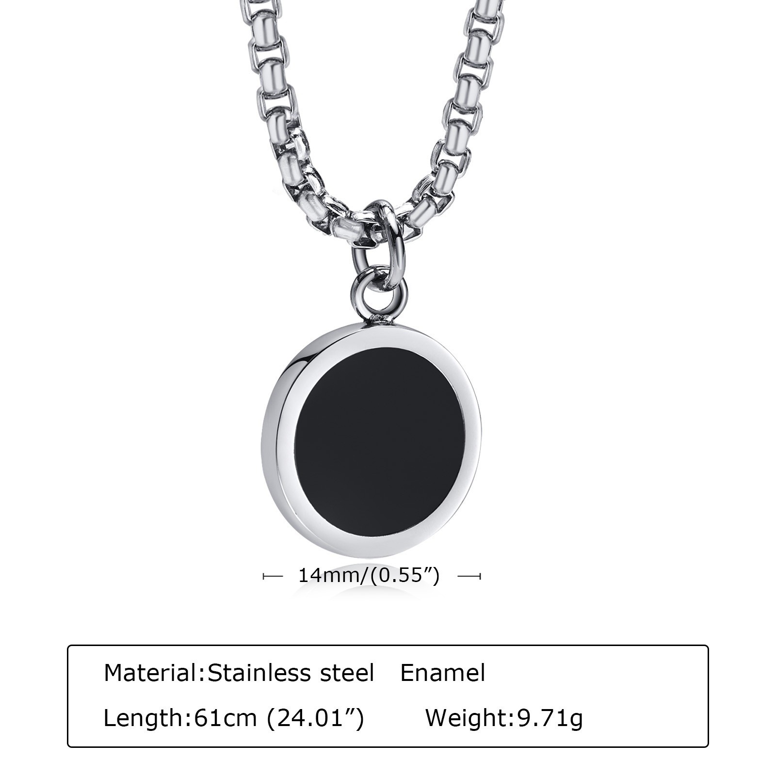 Round Stainless Steel Enamel Pendant 9.71g Suitable for Both Men and Women