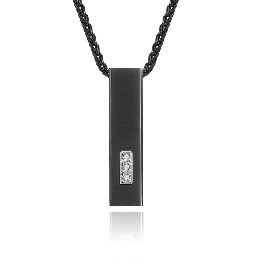 Fashion Jewelry Men's Cuboid Stainless Steel Necklace Stainless Steel Cross Pendant Chain Necklace for Men Women 22-24 Inches