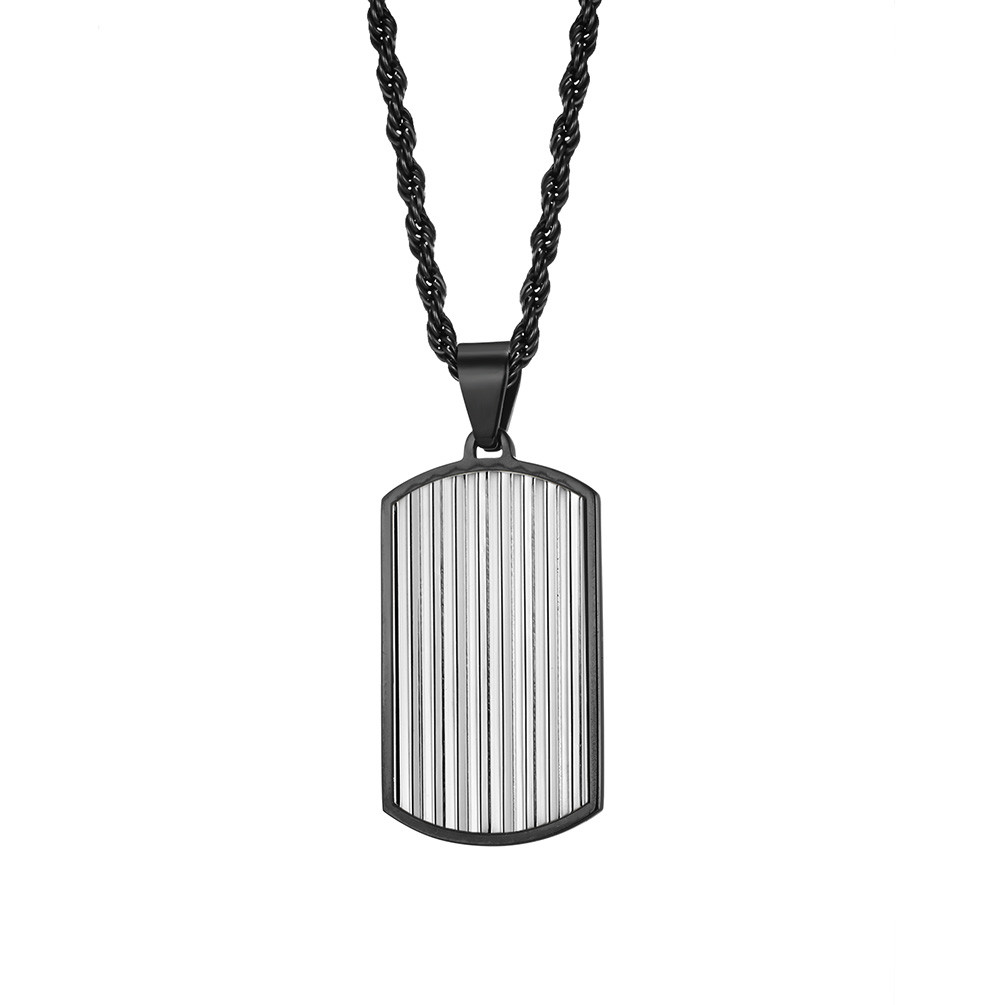 In Stock Stainless Steel Square Men's Pendants  Non Tarnish Necklaces Wholesale 2 colors available