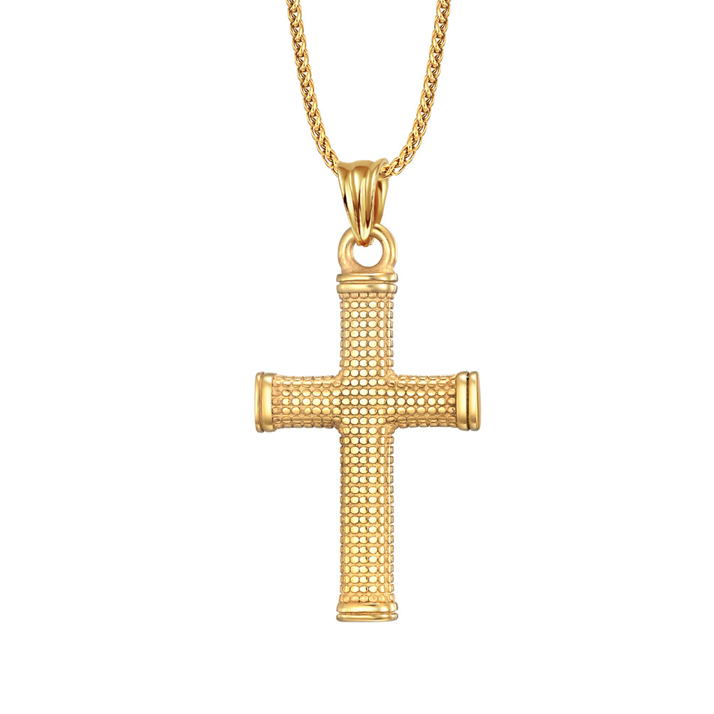 Cross Necklace for Men Vintage Gold Cross Pendant Mens Cross Necklace Christian Jewelry Religious Gifts