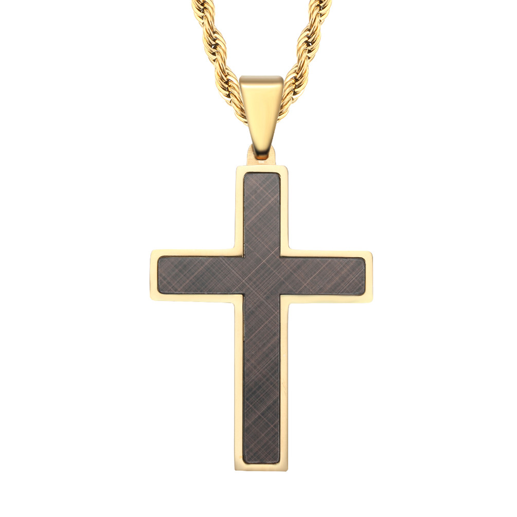 Stainless Steel Cross Pendant Mens Cross Necklace Christian Jewelry Special Design for Men