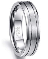 Customized Modern Style 6MM/8MM Polished Tungsten Steel Carbide Wedding Engagement Rings Fashion Men Jewelry