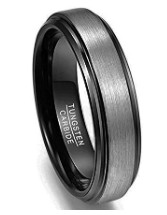 Matt Silver And Black Men's Wedding Ring Gold Tungsten Carbide Tungsten Steel Ring Provide Mould Making And Making Service