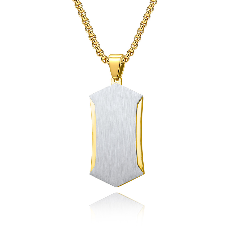 Stainless Steel Cross Pendant Necklace Christian Jewelry Satin Square Religious Cross Engraved Necklace For Men