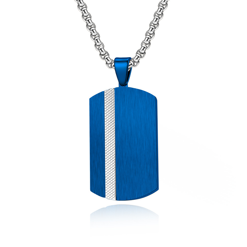 Satin and Polished Square Religious Necklace Men's Cross Stainless Steel Christian Jewelry for Anniversary Occasion