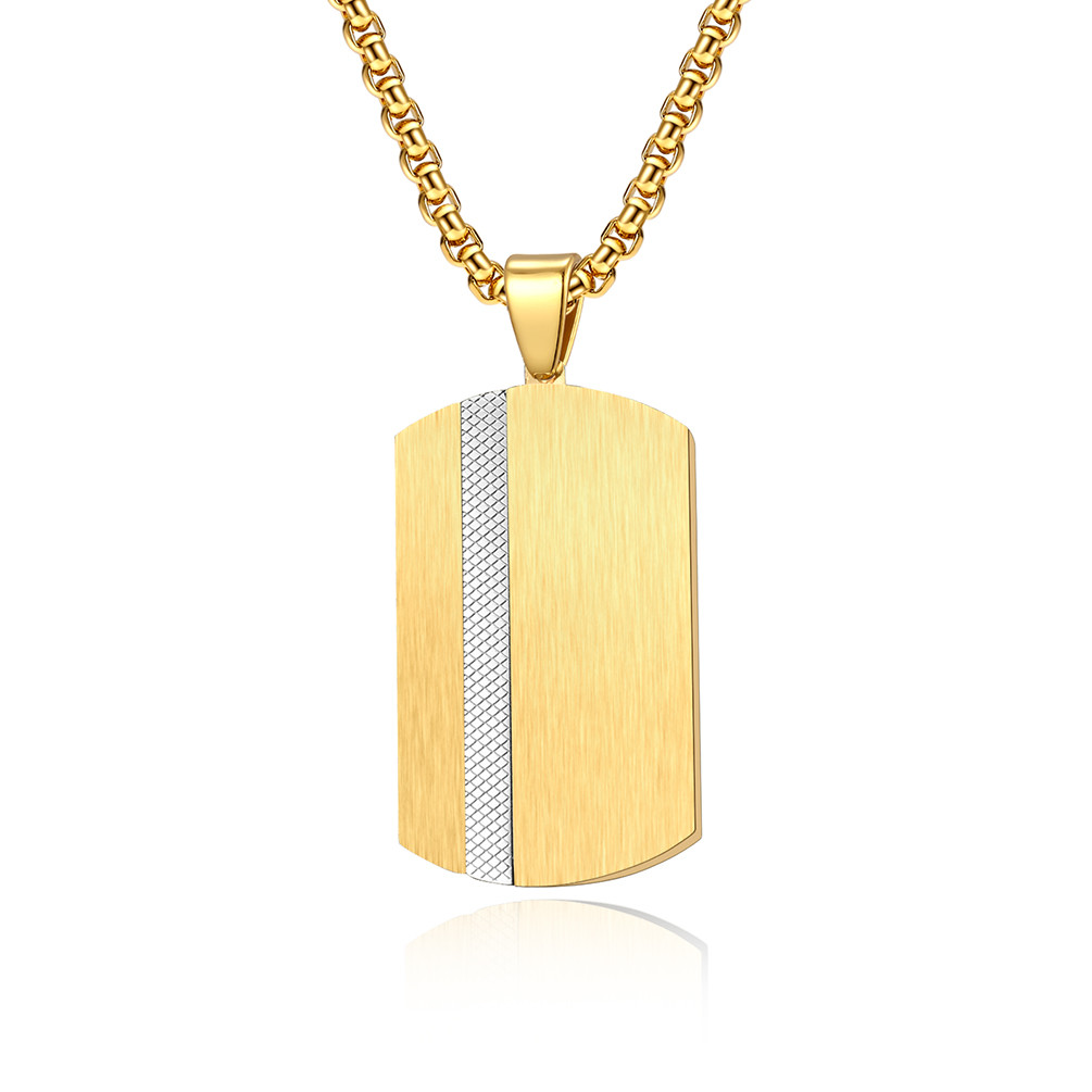 Satin and Polished Square Religious Necklace Men's Cross Stainless Steel Christian Jewelry for Anniversary Occasion