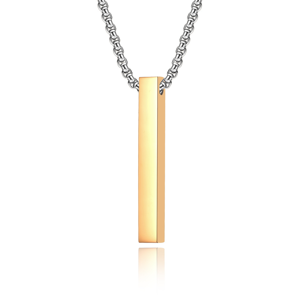 Fashion Jewelry Men's Cuboid Stainless Steel Necklace Stainless Steel Cross Pendant Chain Necklace for Men Women 22-24 Inches