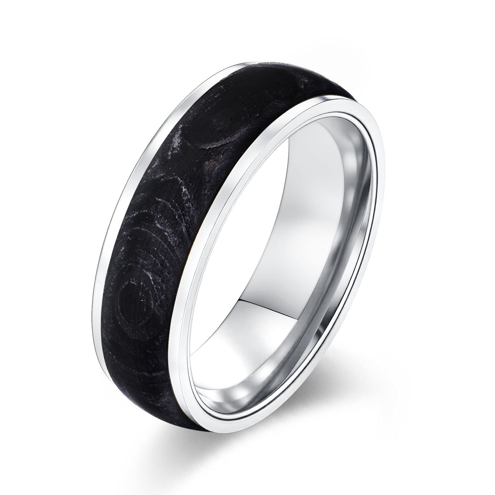 2025 New Arrival Plated Gold and Rose Gold Forged Carbon Fiber Wedding Bands Mens bands