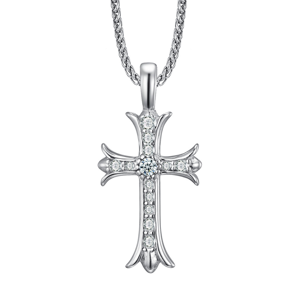With  Diamond Metal Prayer Choker for Men Stainless Steel Link Chain Necklaces Fine Jewelry Anniversary Occasion