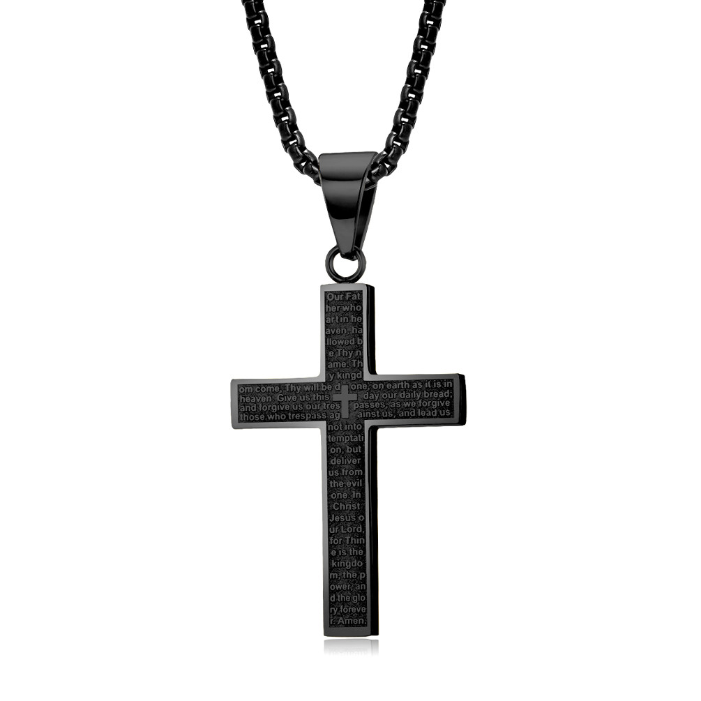 45cm and High Polished Stainless Steel Metal Prayer Choker for Men Stainless Steel Link Chain Necklaces Fine Jewelry Anniversary Occasion