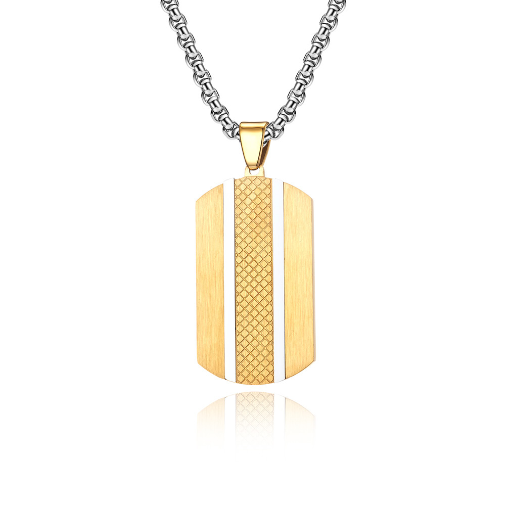 Satin and Polished Square Religious Necklace Men's Cross Stainless Steel Christian Jewelry for Anniversary Occasion