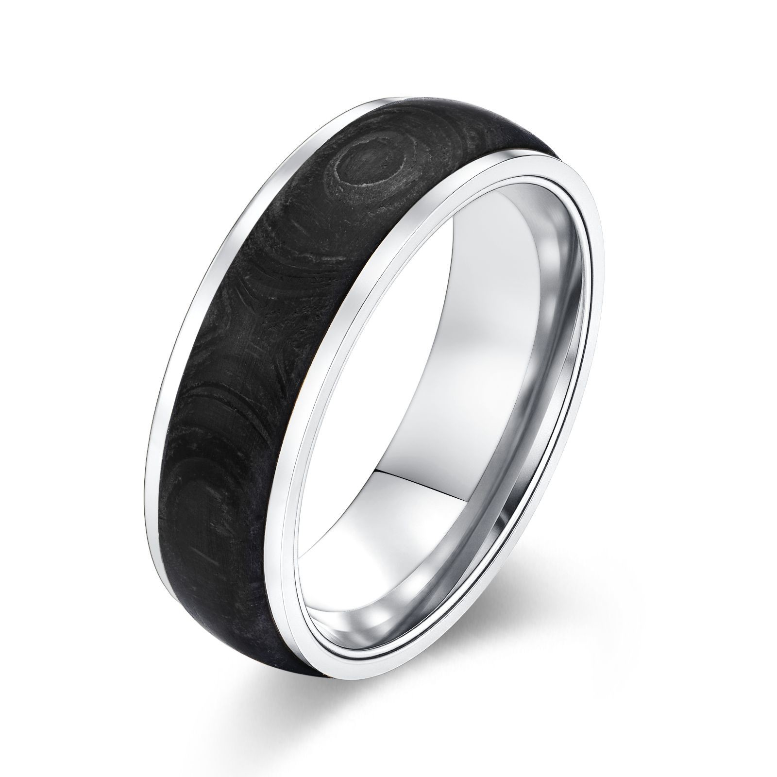 Forged Carbon Fiber Jewelry Main Material Plated Gold and Rose Gold Wedding Bands for Men