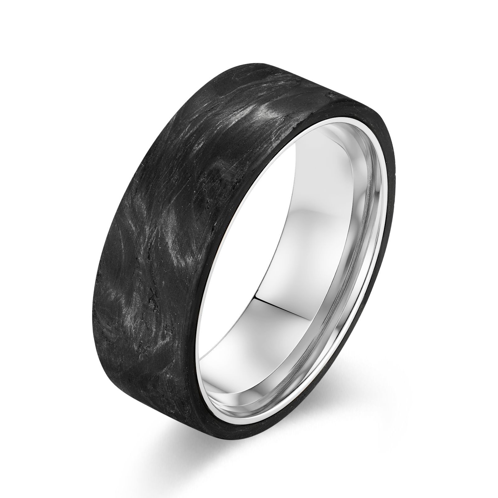 Gold Powder Forged Carbon Fiber Wedding Bands Perfect Gift for Men's Jewelry