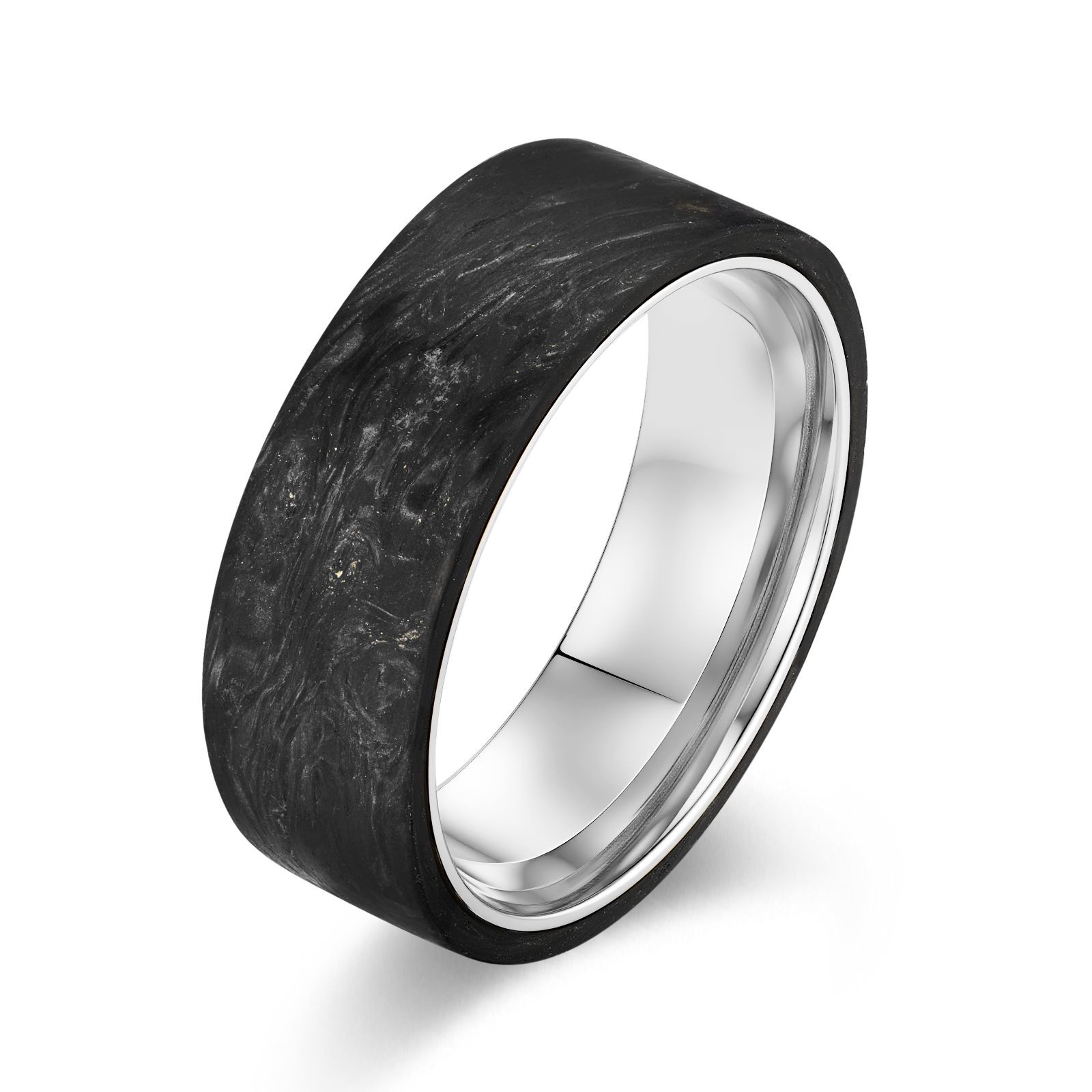 Coated Forged Carbon Fiber Wedding Bands Perfect Gift for Men's Jewelry