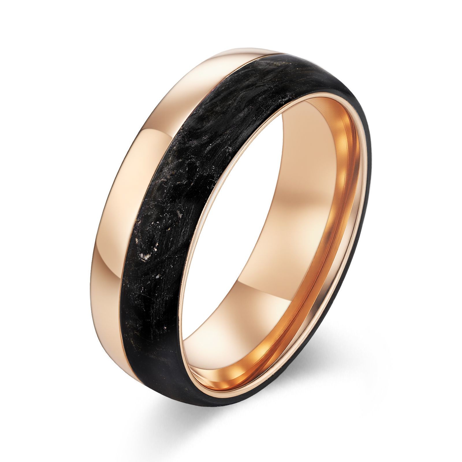 Forged Carbon Fiber Jewelry Main Material Gold Powder and Rose Gold Wedding Bands for Men in 2025