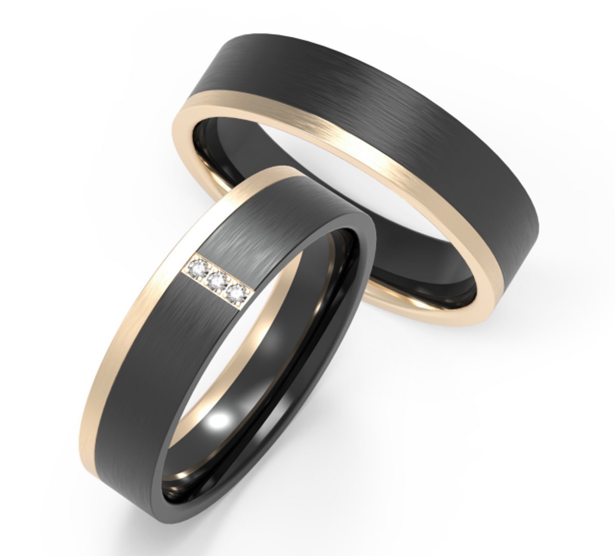 Factory Wholesale Black and Gray Zirconium & Titanium Wedding Bands & Men's Jewelry without fading Men's Wedding bands
