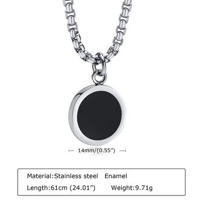 Guter Preis Rundes Emaillehänger aus Edelstahl 9,71 g geeignet für Männer und Frauen Online