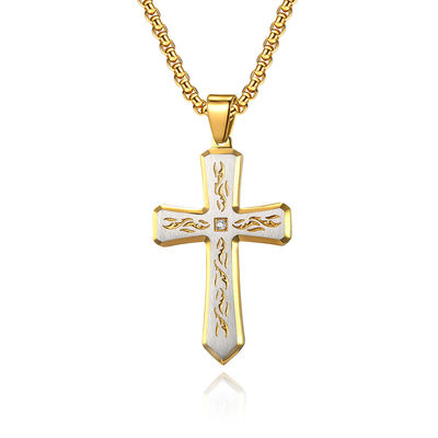 Good price Blau und Gold Metall Gebet Choker für Männer Edelstahl Link Kette Halsketten Feinschmuck Jubiläumsfeier Online