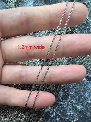 Good price Hot Selling 1.2mm And 1.9mm Wide O Loops Titanium Chain Titanium Accessories Men's Chain In Stock online