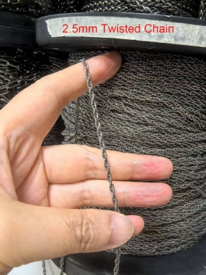 Good price Stocked 2.5mm and 7.0mm Twisted Chain Titanium Accessories Gentlemen Chain with Cheap Price online
