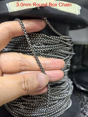 Bom preço. Corrente de caixa redonda de 3,0 mm abastecida acessórios de titânio cavalheiros TA1 corrente de ligação de titânio para joias masculinas on-line