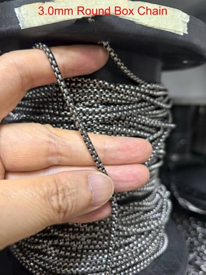 Good price Stocked 3.0mm Round Box Chain Titanium Accessories Gentlemen Chain with Cheap Price online