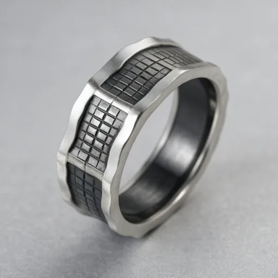 Giá tốt. Die-Cust Stainless Steel Men's Wedding Ring Stainless Steel Ring Wedding Band Fashion Jewelry trực tuyến