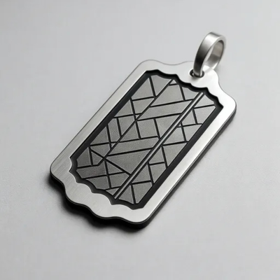 Goede prijs. Bespoke Intricate Patterned Stainless Steel Men's Pendant online