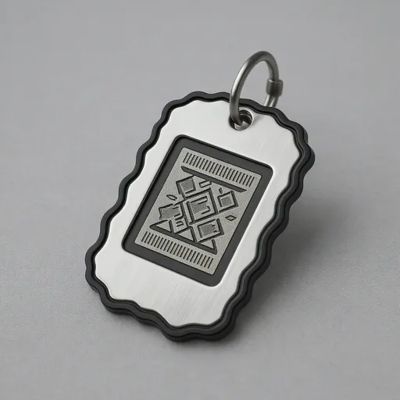 Goede prijs. Personalized Unique Textured Stainless Steel Men's Pendant online