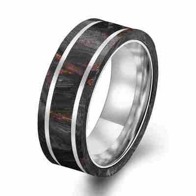 Harga yang bagus Baru dikembangkan Lavia Yurman Fiber Karbon Ring Pria perhiasan karbon palsu on line