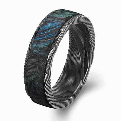 Bom preço. Fibra de carbono forjada mista azul e verde, como aurora nos dedos, personalize seu brilho silencioso on-line