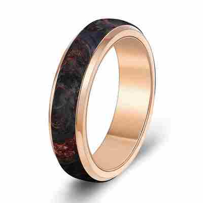 Buen precio Anillo de boda de fibra de carbono forjado personalizable con una resistencia superior y patrones únicos de mármol en línea