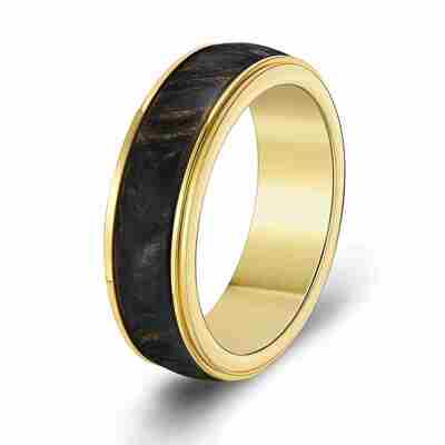 Buen precio Anillo de fibra de carbono forjado personalizable con resistencia superior y patrones únicos de mármol para anillos de boda en línea